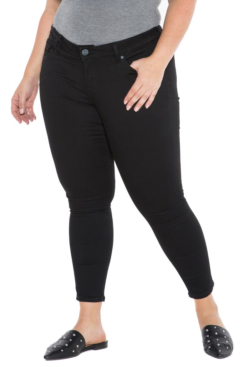 High Waist Ankle Skinny Jeans, Alternate, color, BLACK