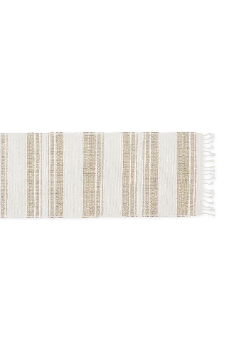 Design Imports Coastal Sands Cotton & Jute Table Runner, Main, color, Tan