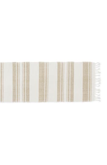 Design Imports Coastal Sands Cotton & Jute Table Runner In Brown