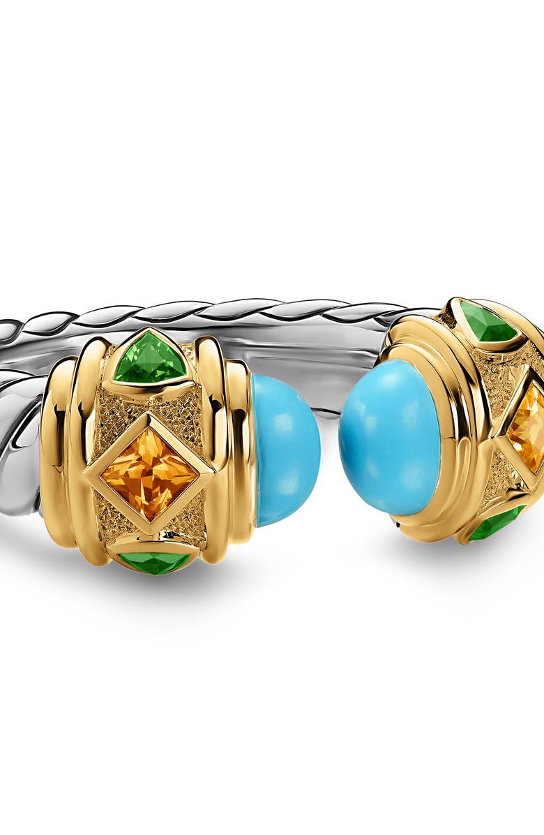 David Yurman Renaissance<sup>®</sup> Color Ring in Sterling Silver with 14K Yellow Gold, 9.9mm, Alternate, color, Reconstituted Turquoise