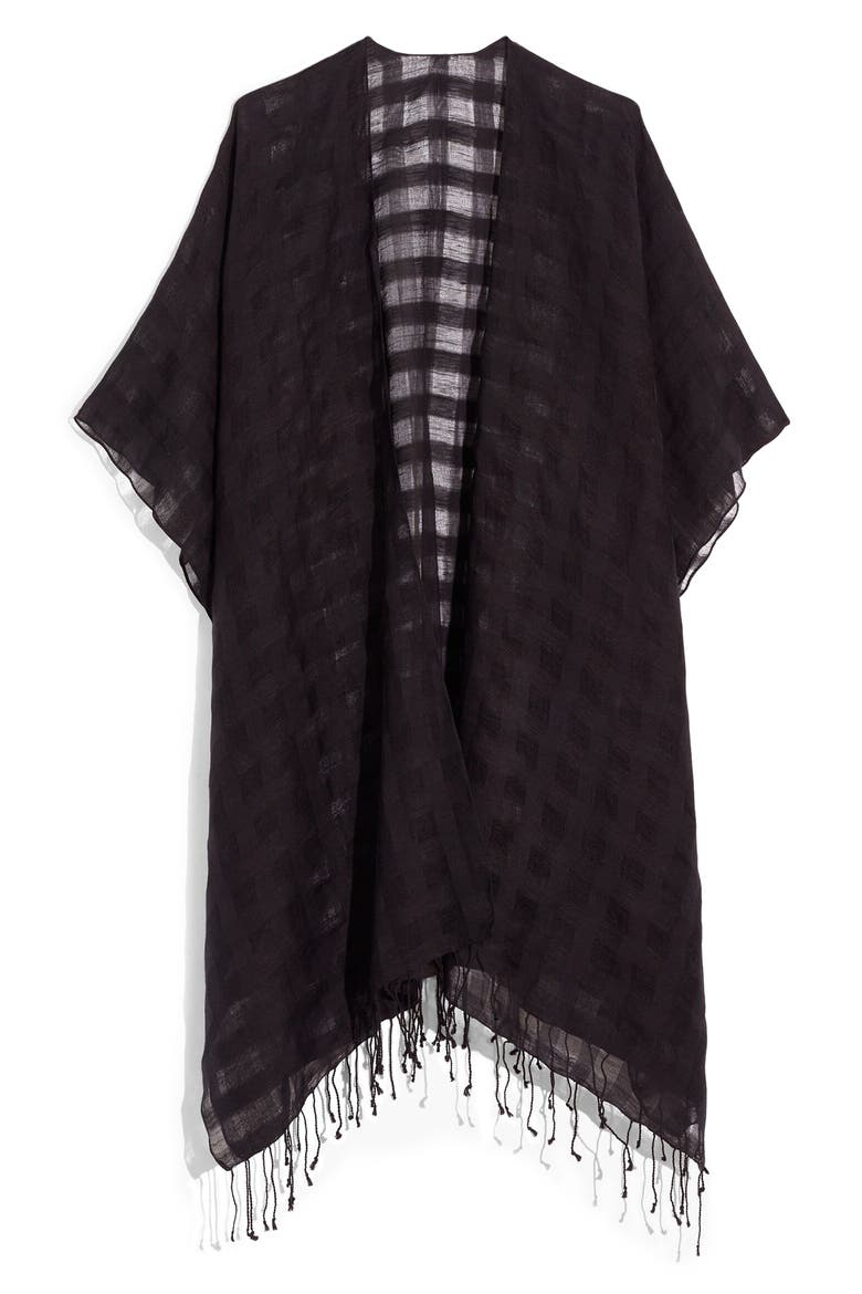 Beach Cape Scarf, Main, color, TRUE BLACK