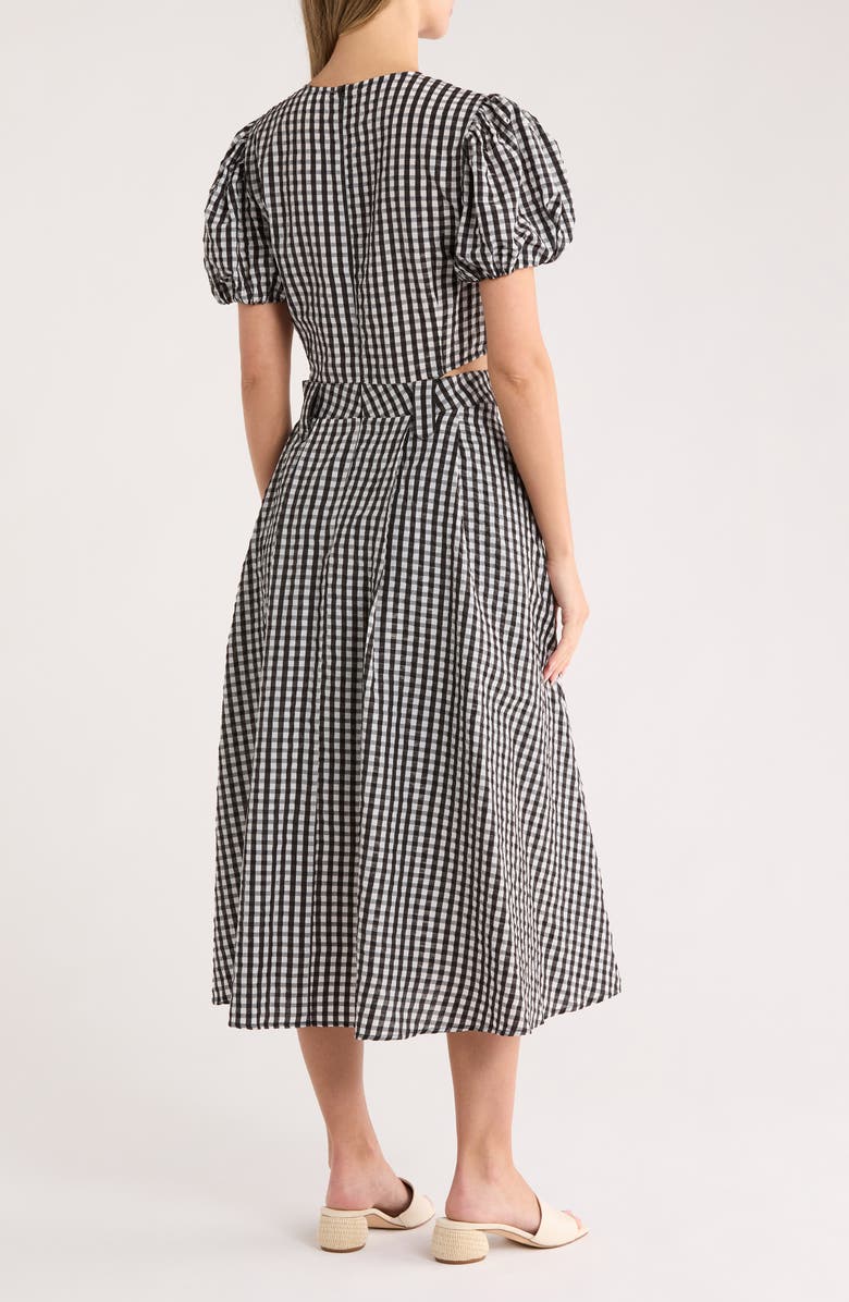 Puff Sleeve Cutout Maxi Dress
