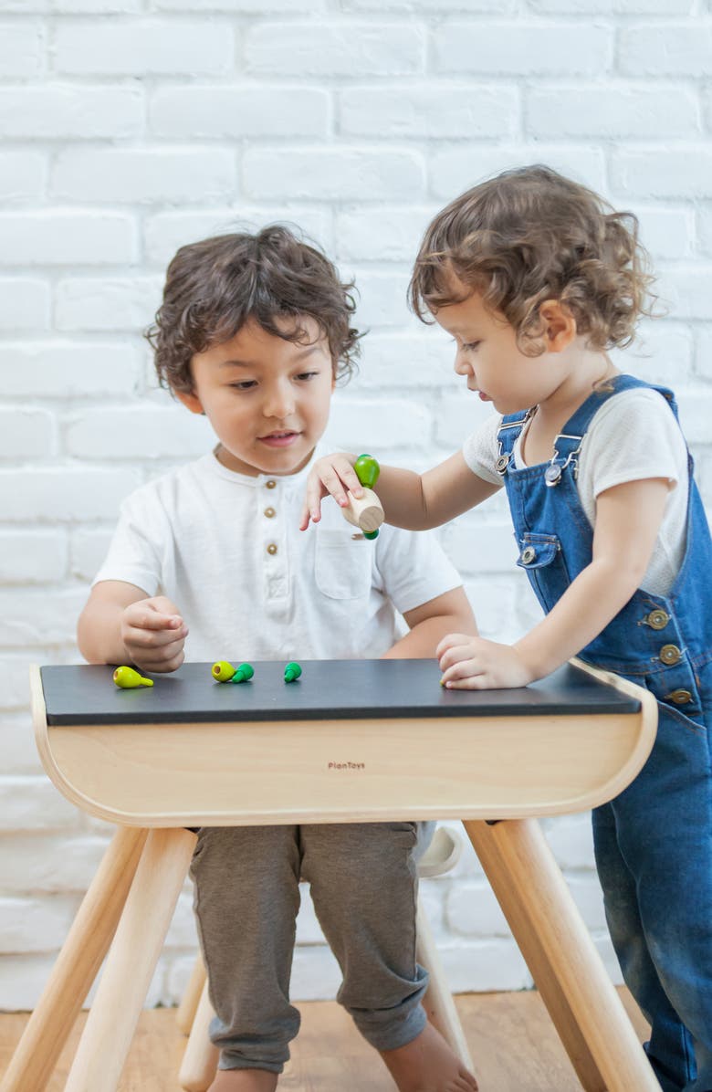 PlanToys<sup>®</sup> Chalkboard Table & Chair, Alternate, color, Brown