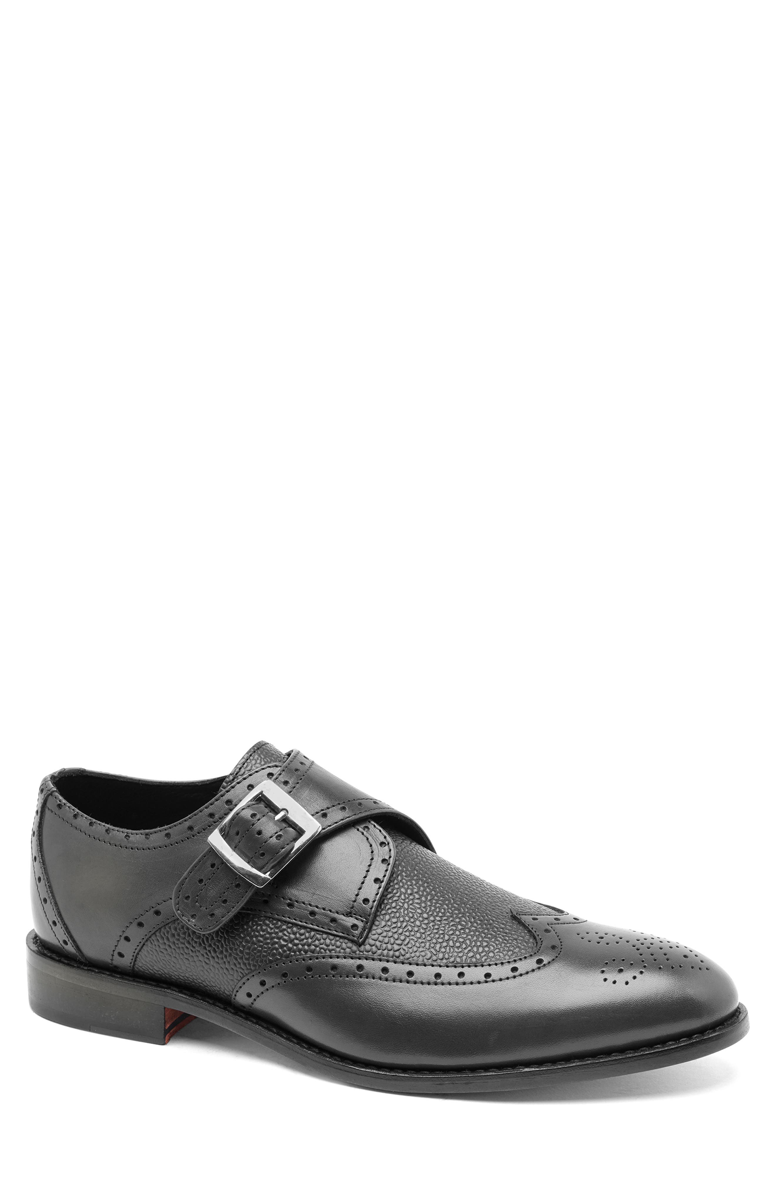 Anthony Veer Roosevelt II Single Monk Shoe, Main, color, Black
