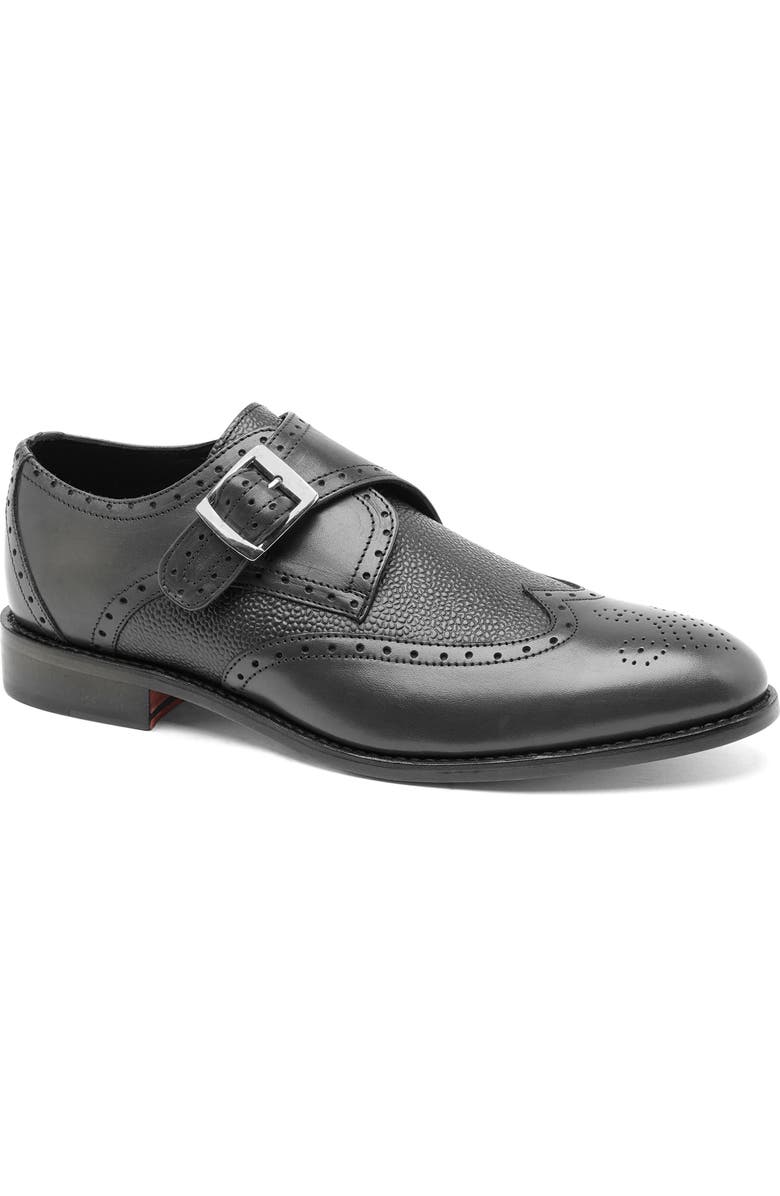 Anthony Veer Roosevelt II Single Monk Shoe, Main, color, Black