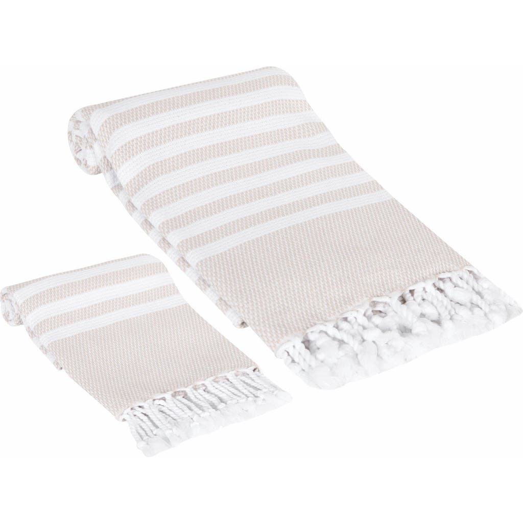 Olive And Linen Olive & Linen Eversoft Turkish Towel Set In Neutral