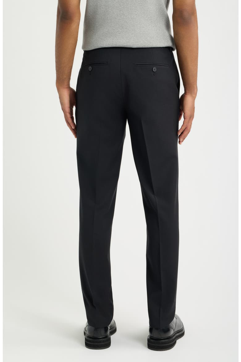 Skinny Fit Pleated Suit Pants, Alternate, color, BLACK