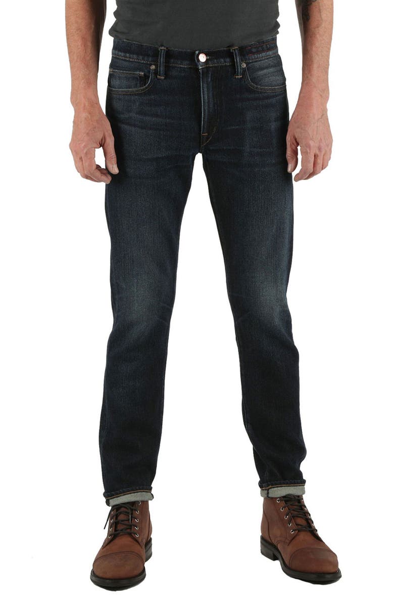 HIROSHI KATO The Pen Slim 14-Ounce Stretch Selvedge Jeans, Main, color, Jett