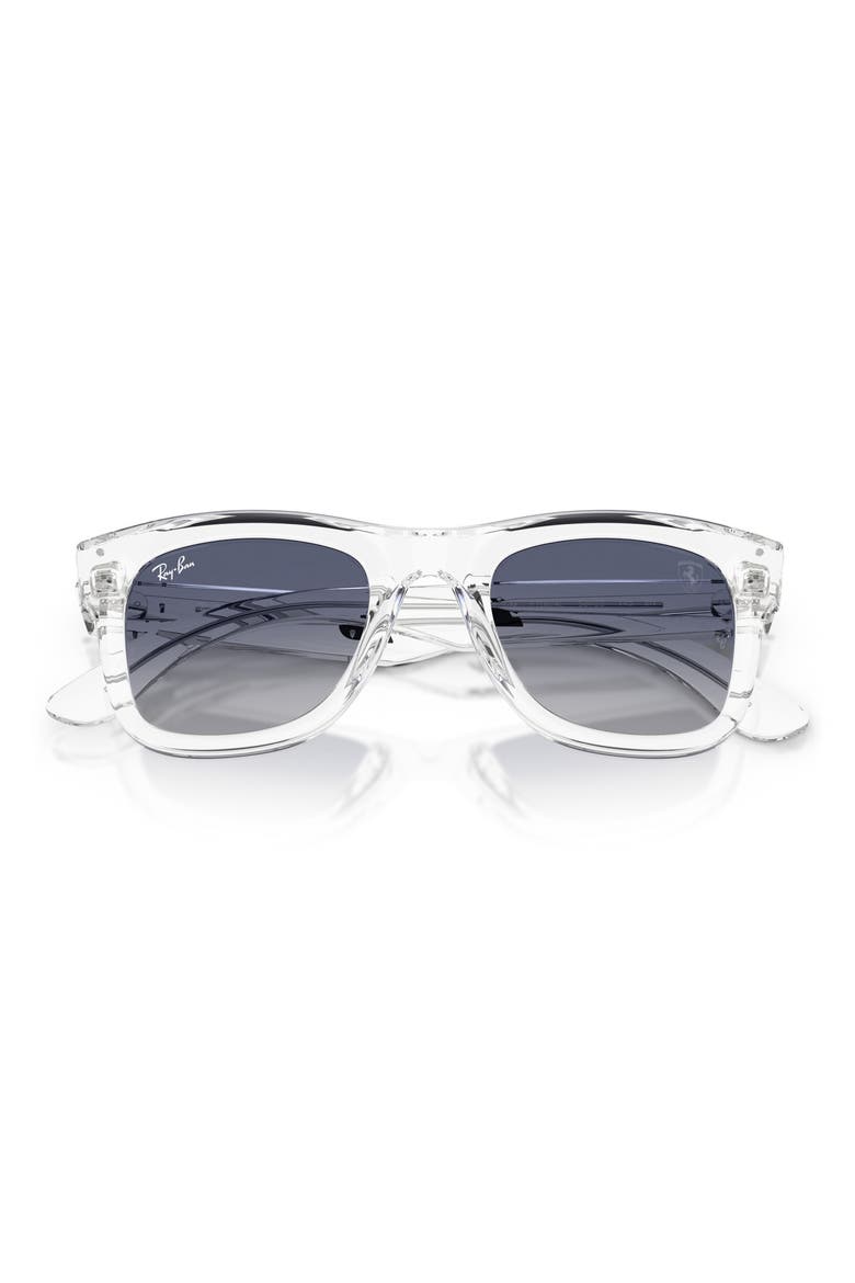 Scuderia Ferrari 50mm Square Sunglasses, Alternate, color, TRANSPARENT / LIGHT GREY