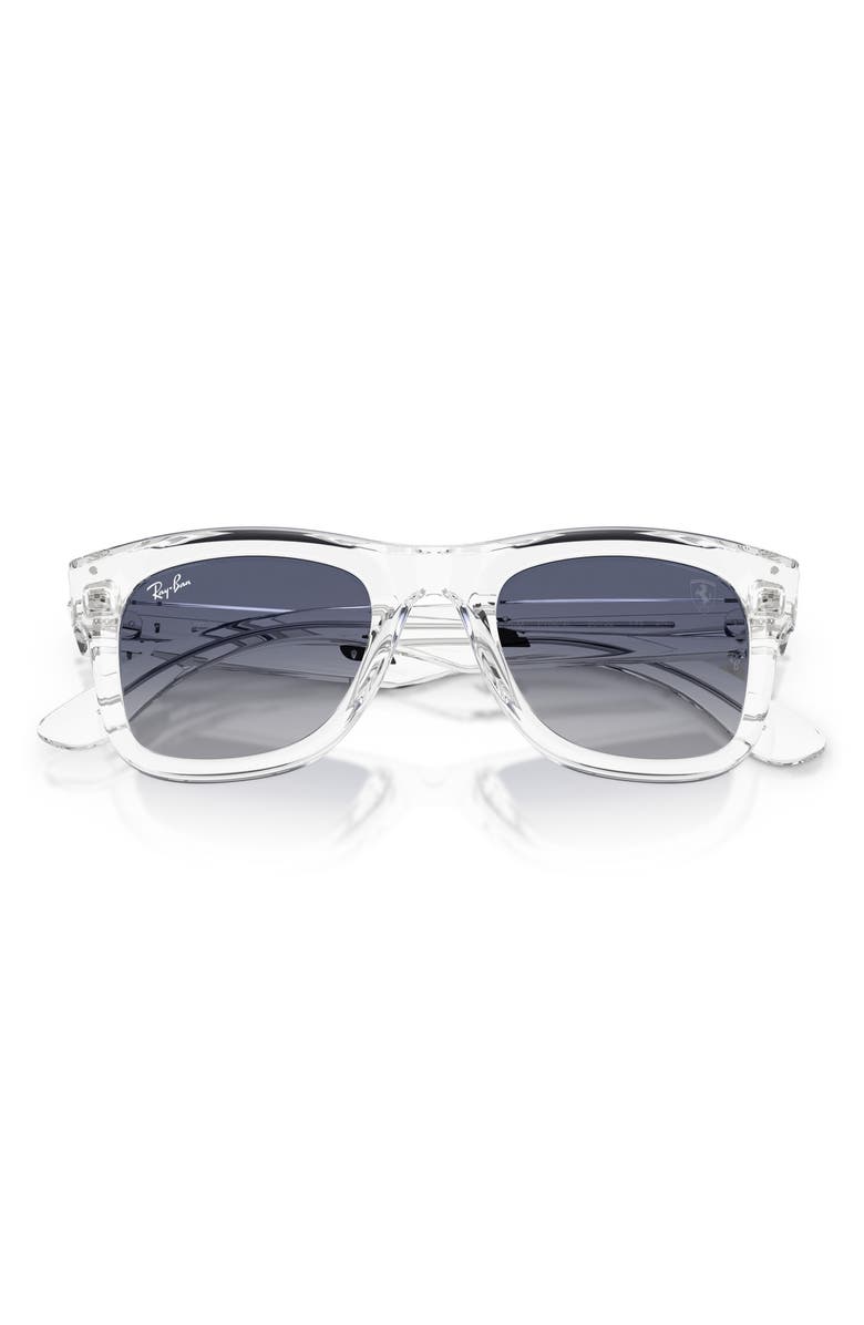 Ray-Ban Scuderia Ferrari 50mm Square Sunglasses, Alternate, color, Transparent / Light Grey