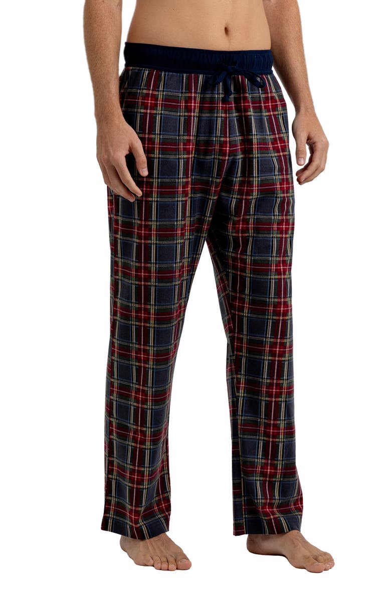 Rainforest Brushed Plaid Flannel Lounge Pants, Main, color, Red/ Charcoal/ Navy