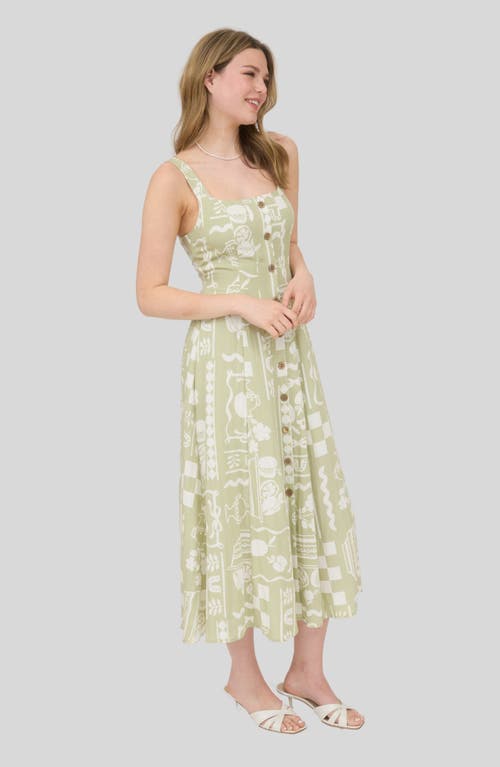 BLU PEPPER BLU PEPPER MIXED PRINT MIDI SUNDRESS 