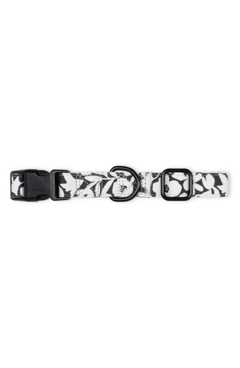 Charcoal Floral Medium Dog Collar