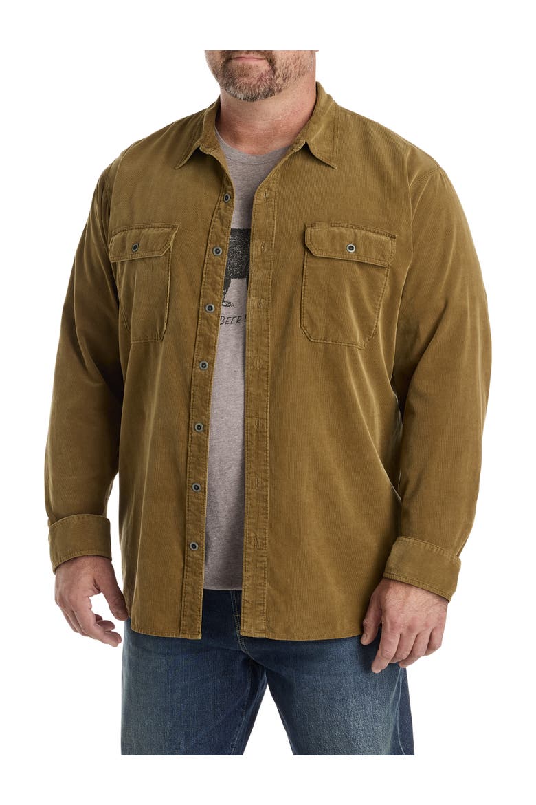 Big & Tall Corduroy Utility Shirt, Alternate, color, KANGAROO