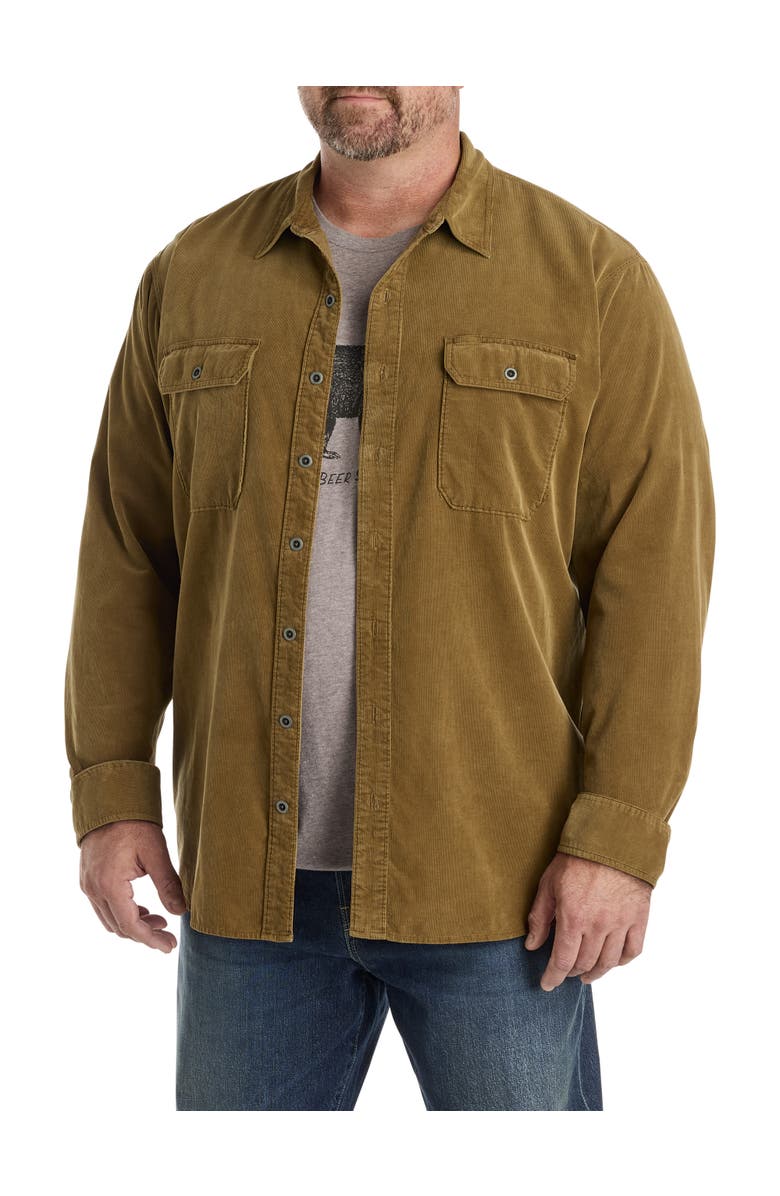 Lucky Brand Big & Tall Corduroy Utility Shirt, Alternate, color, Kangaroo