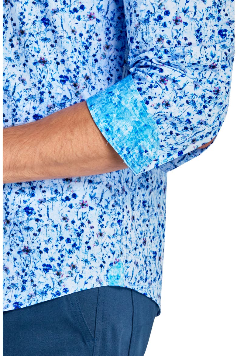 Mini Floral Long Sleeve Shirt, Alternate, color, LIGHT BLUE