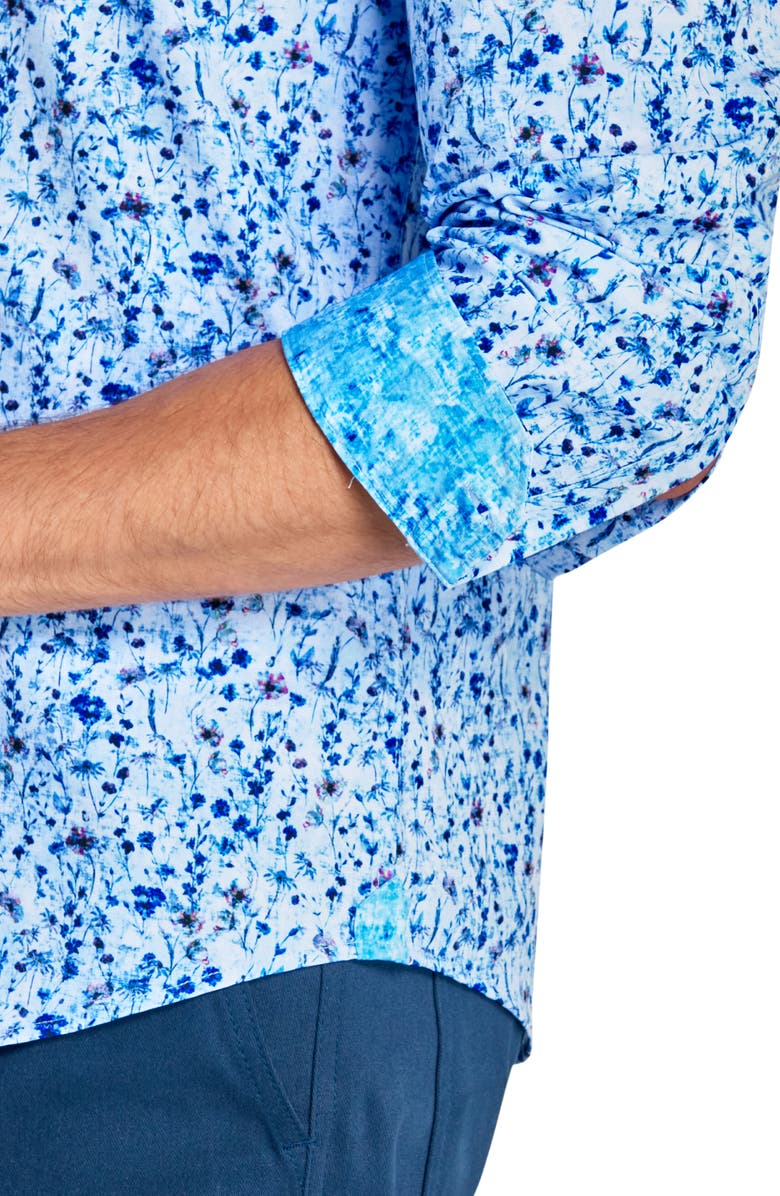 Brooklyn Brigade Mini Floral Long Sleeve Shirt, Alternate, color, Light Blue