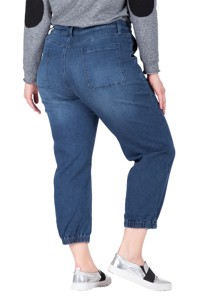 Crop Denim Joggers, Alternate, color, DARK WHISKER
