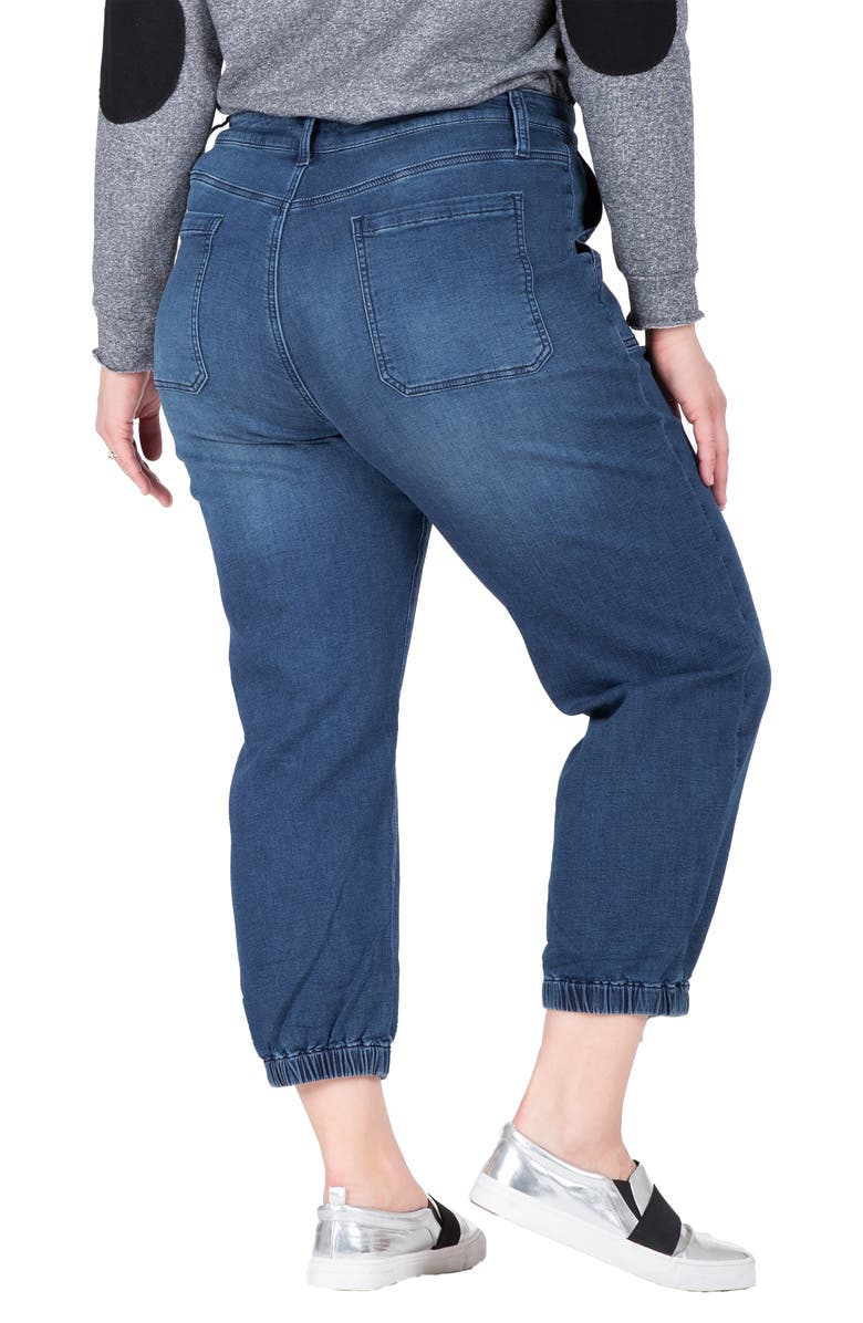 Standards & Practices Crop Denim Joggers, Alternate, color, Dark Whisker