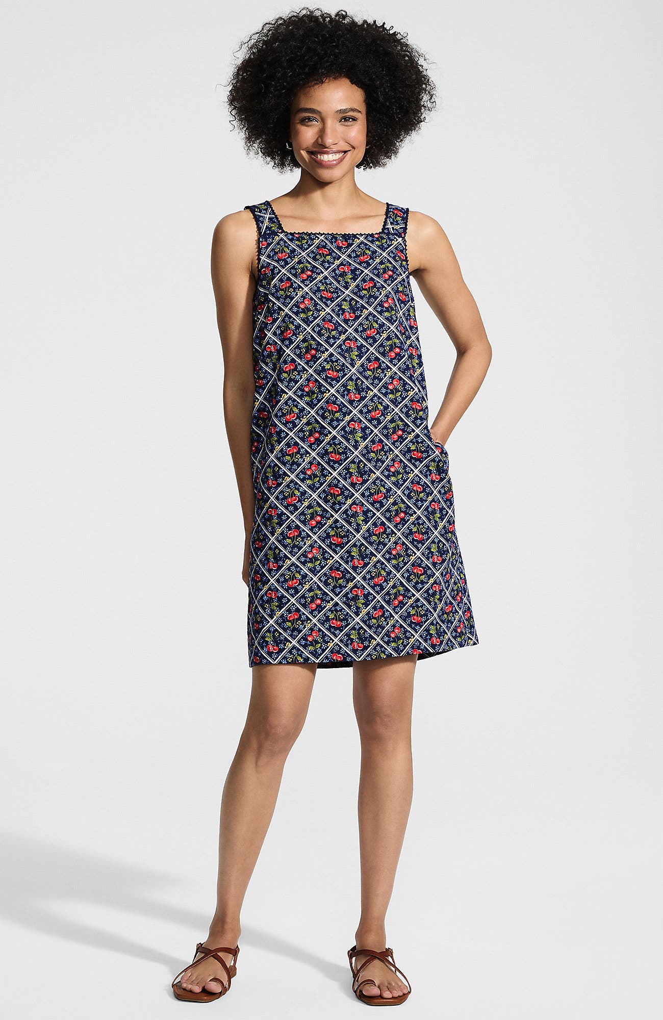 Cherries/Deep Sea Navy Plaid