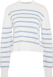 Barbour Emery Stripe Crop Cotton & Cashmere Sweater