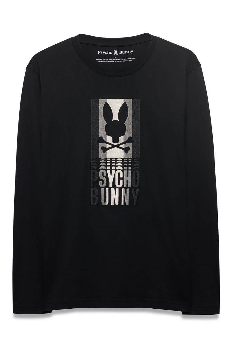 Ty Long Sleeve Embroidered Pima Cotton T-Shirt, Alternate, color, BLACK