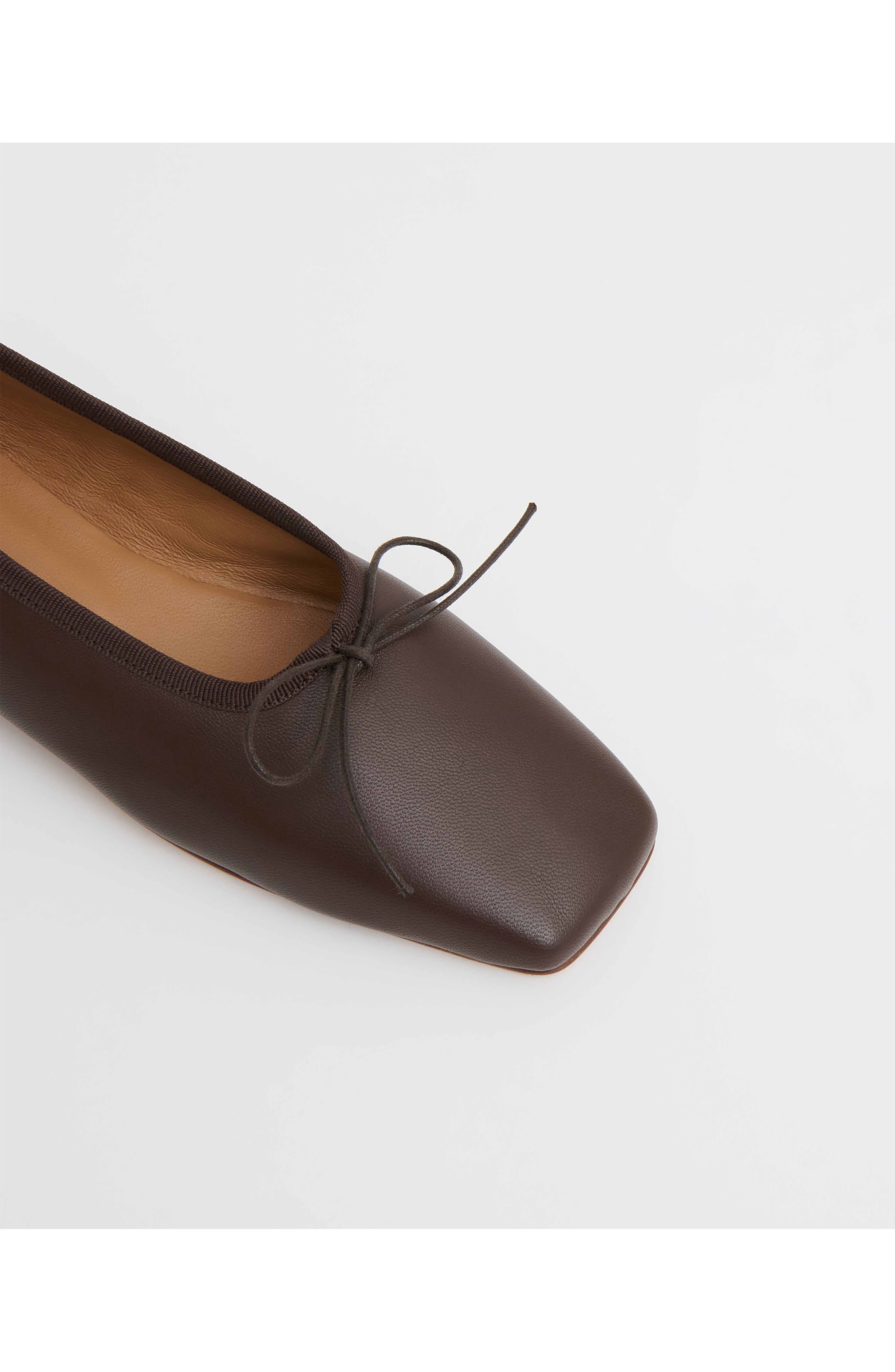 Mansur Gavriel Square Toe Ballerina Flat, Alternate, color, Chocolate