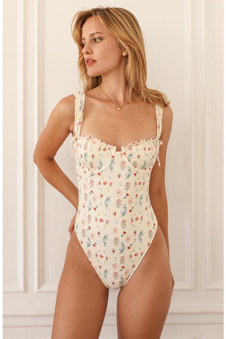 Fleur One Piece, Alternate, color, Printemps