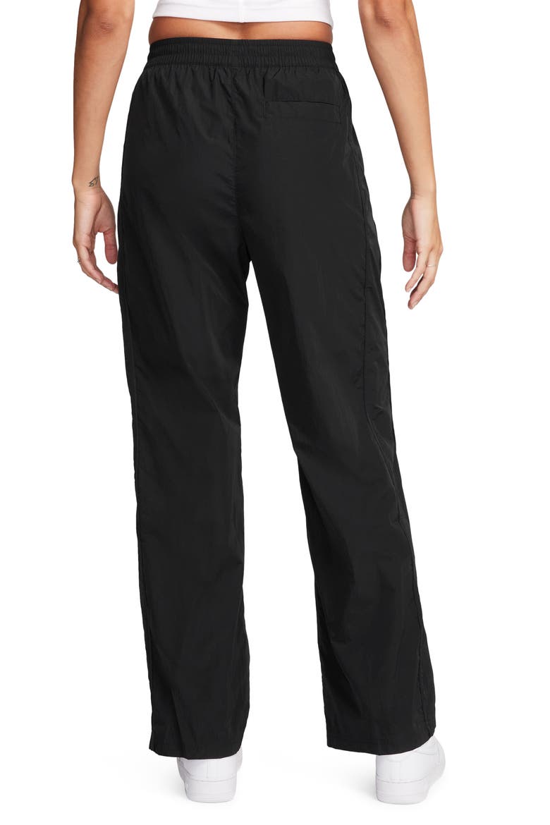 Windrunner Water Repellent High Waist Woven Pants, Alternate, color, 010 010 BLACK/WHITE