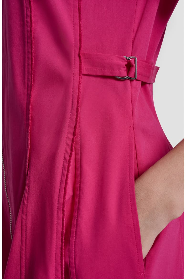 Poplin Fit & Flare Dress, Alternate, color, HOT PINK