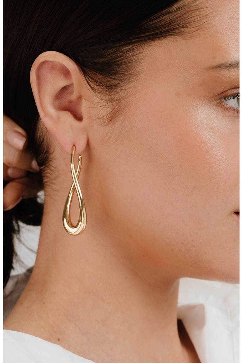 Curvacious Oval Hoop Earrings, Alternate, color, GOLD