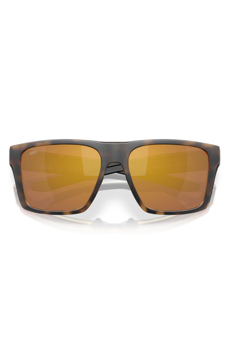 Costa Del Mar 57mm Polarized Square Sunglasses, Alternate, color, Matte Tortoise/ Gold 580G