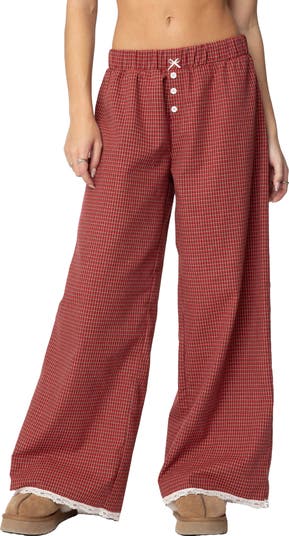 Burberry London Red Elastic Boy fashion Toddler Plaid Pants sz 3