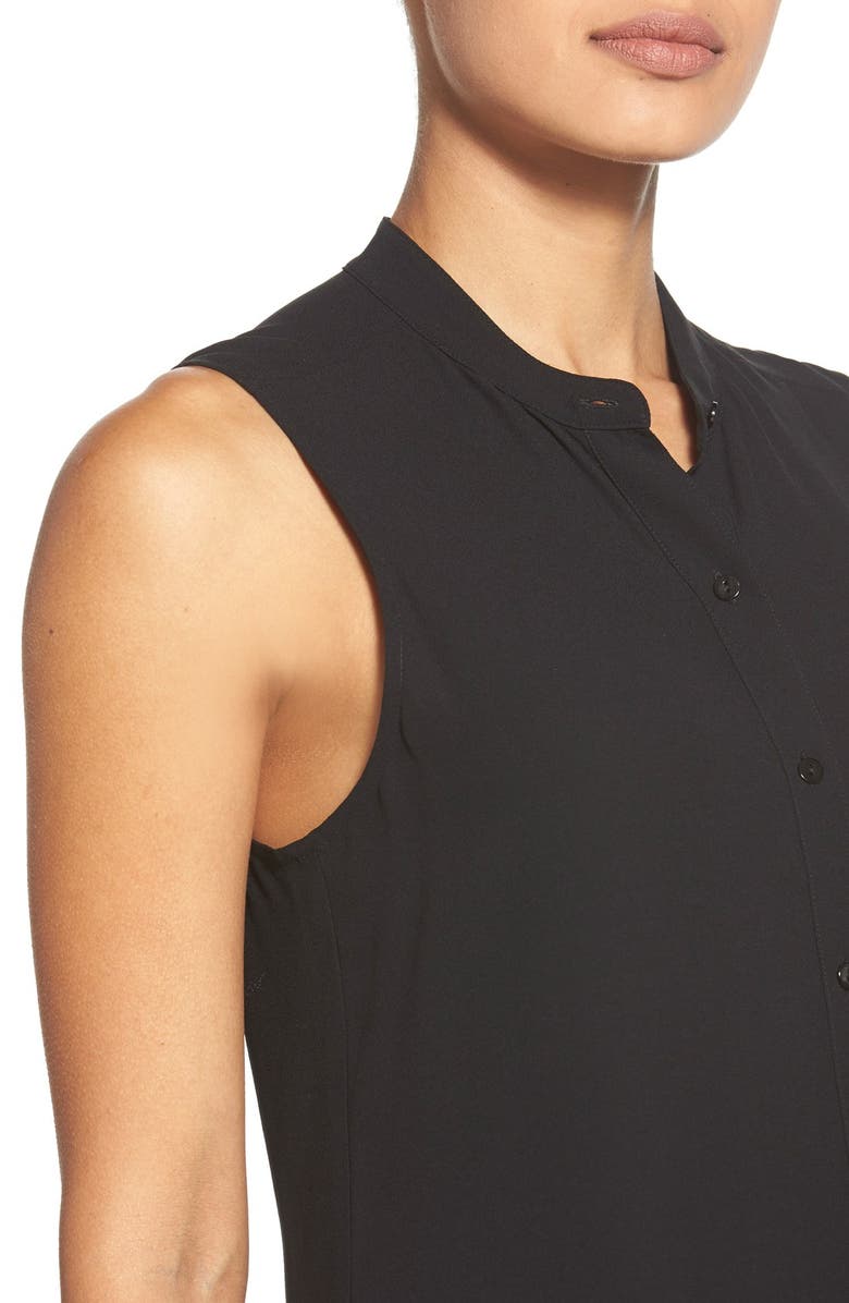 Eileen Fisher Sleeveless Mandarin Collar Silk Tunic, Alternate, color, 