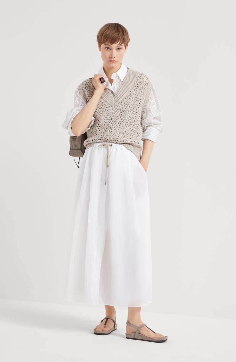 Brunello Cucinelli Mesh knit top, Alternate, color,