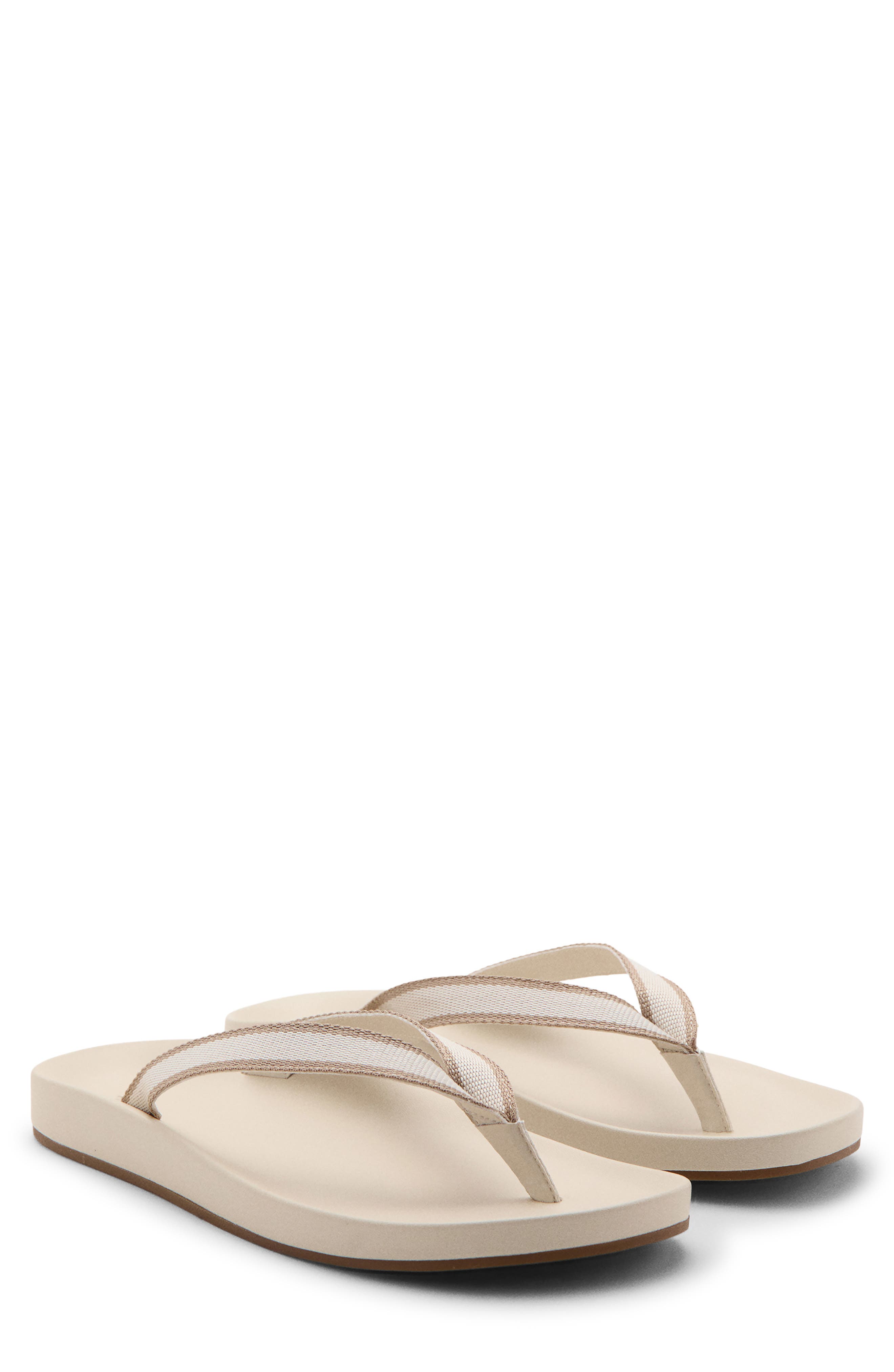 Stripe Flip Flop, Main, color, WHITE