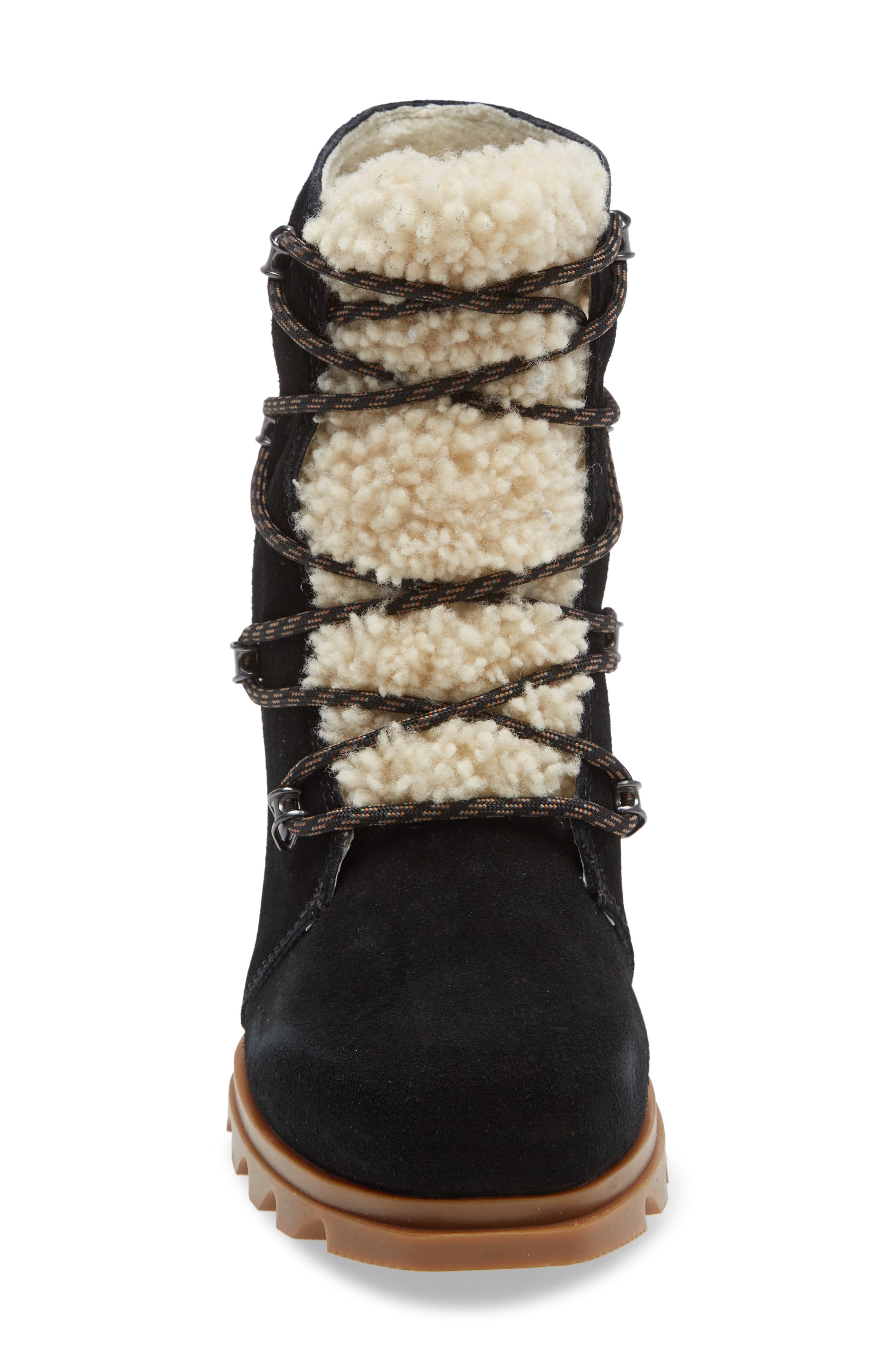SOREL Joan of Arctic III Genuine Shearling Trim Waterproof Wedge Boot, Alternate, color, 