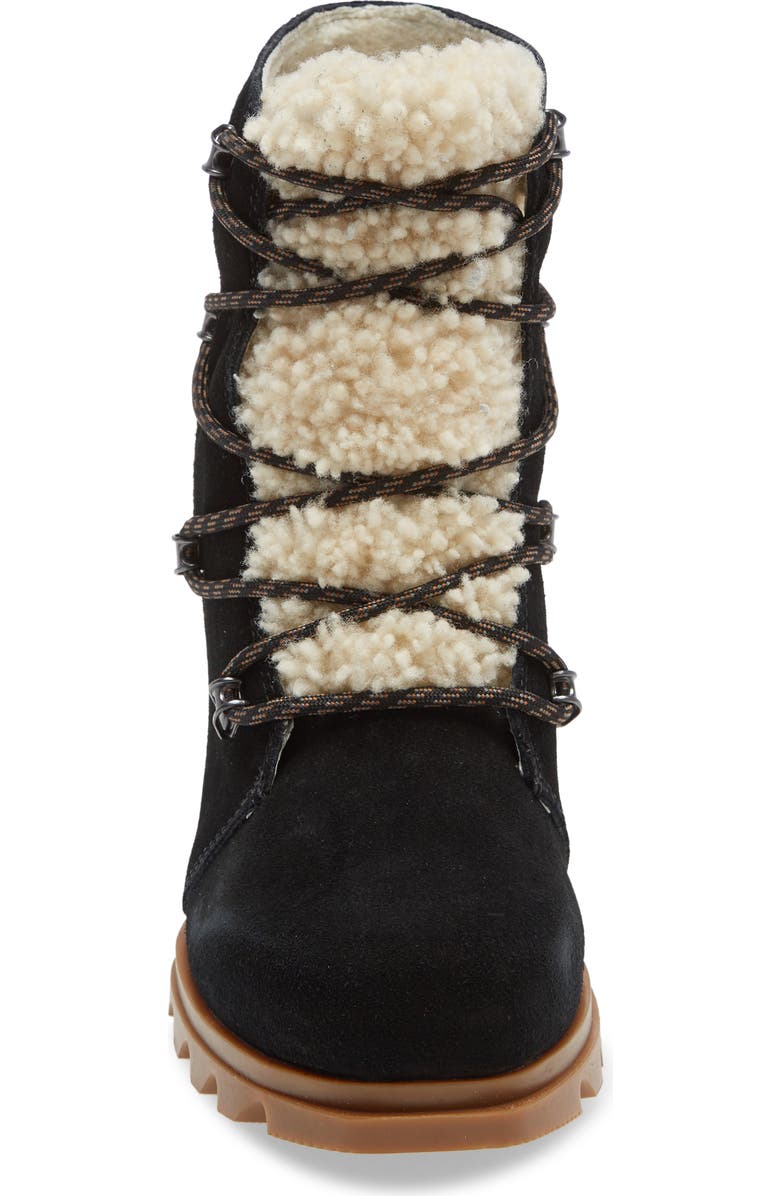 SOREL Joan of Arctic III Genuine Shearling Trim Waterproof Wedge Boot, Alternate, color,
