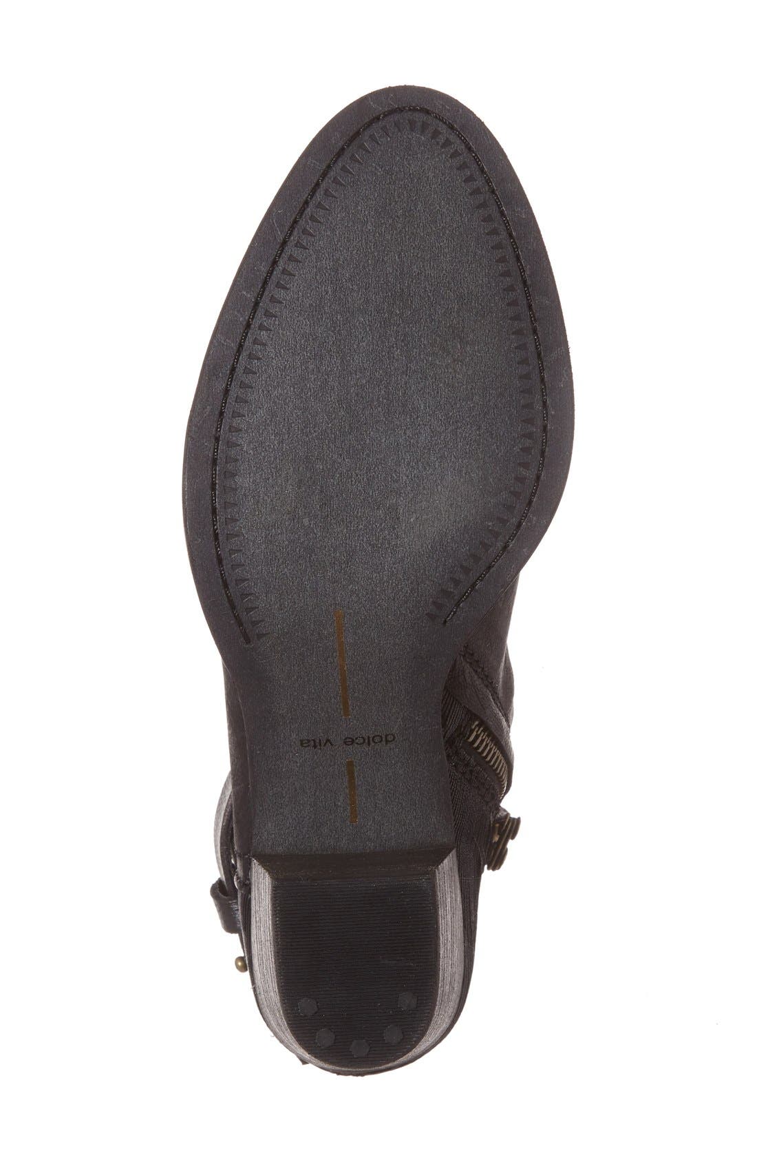 'Joplin' Heel Strap Bootie, Alternate, color, BLACK LEATHER