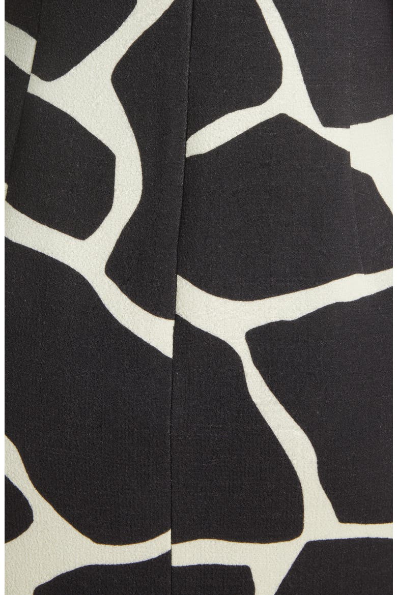 Delavina Giraffe Print Wool Sheath Dress, Alternate, color, BLACK 900