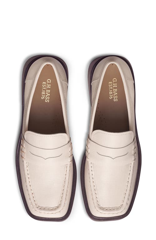 G.h.bass Bowery Lizard Embossed Loafer In White