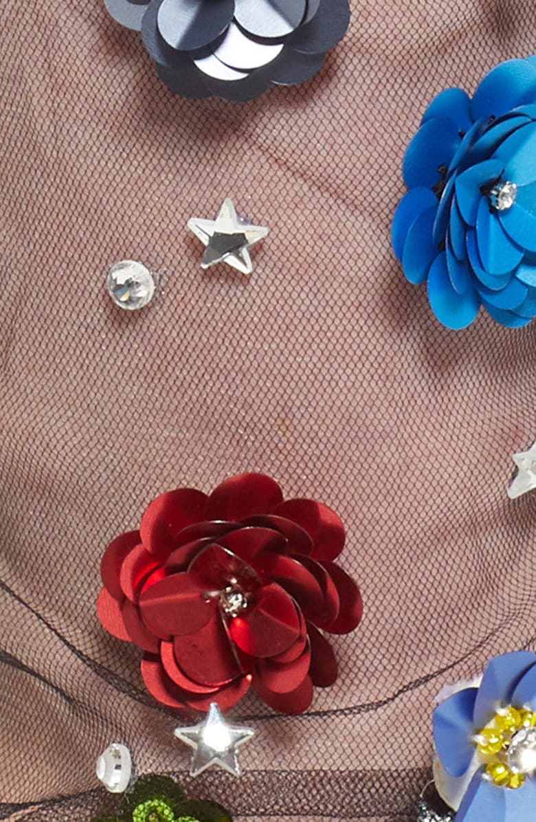 Lirika Matoshi Flower Tulle Crew Socks, Alternate, color,