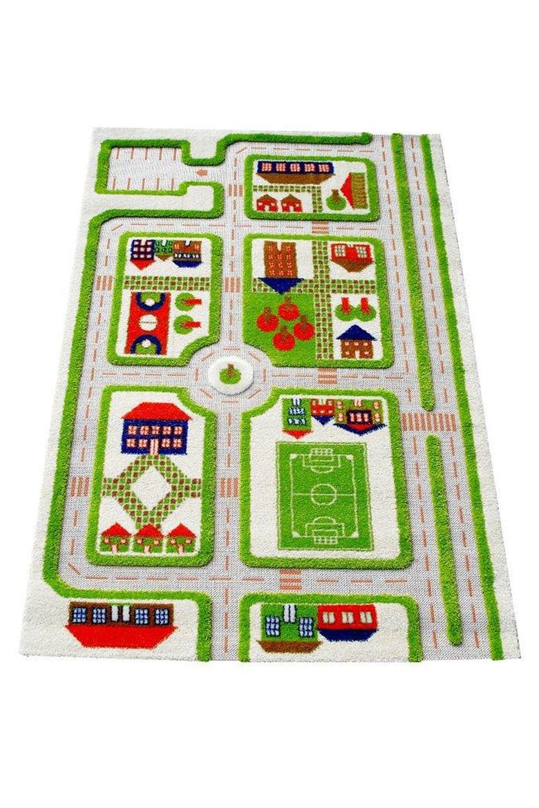 LUCA AND CO 'Traffic' Play Rug, Main, color, GREEN