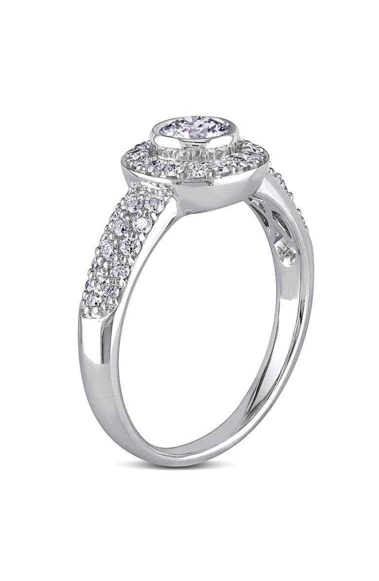 Julianna B. Diamond Halo Vintage Engagement Ring 14k, Alternate, color, 14K White Gold
