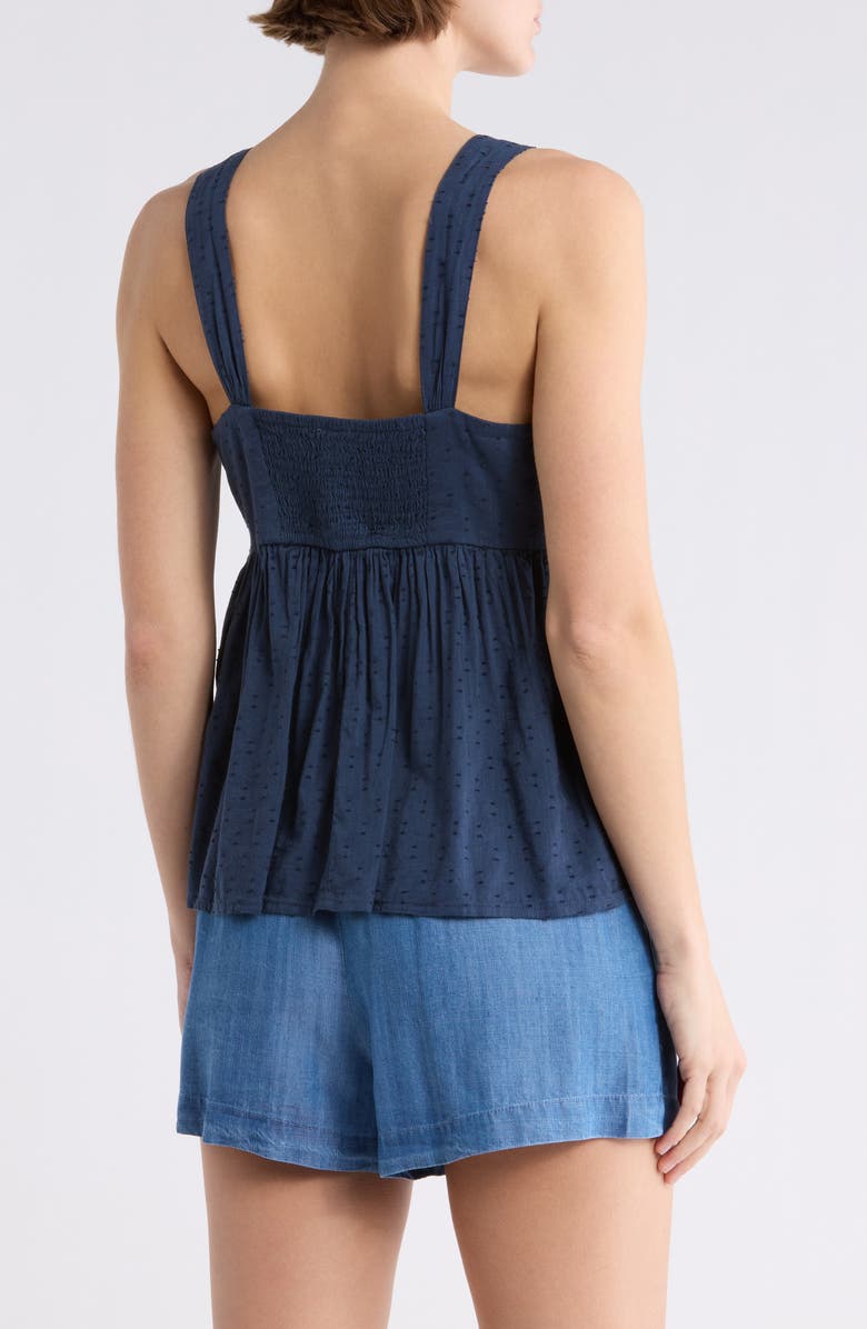Melrose and Market Clip Dot Button-Up Tank, Alternate, color, Navy Dipper