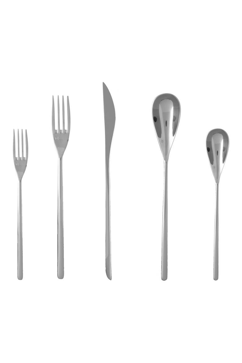 Dragonfly Black 5-Piece Place Setting, Alternate, color, SILVER