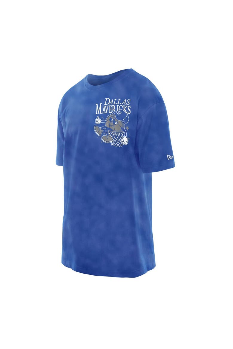Men's New Era Blue Dallas Mavericks Old School Sport Enzyme Wash Oversized T-Shirt, Alternate, color, Blue