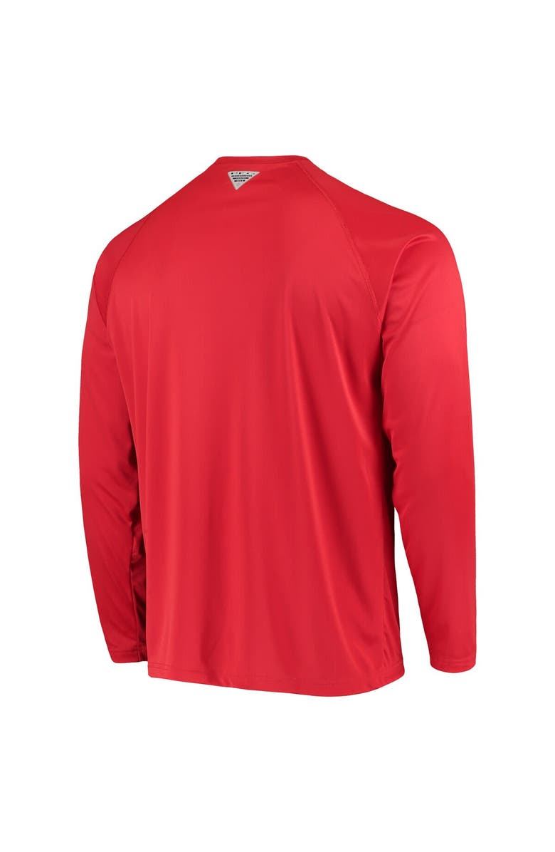 Columbia Men's Columbia Scarlet Nebraska Huskers Terminal Tackle Omni-Shade Raglan Long Sleeve T-Shirt, Alternate, color, 