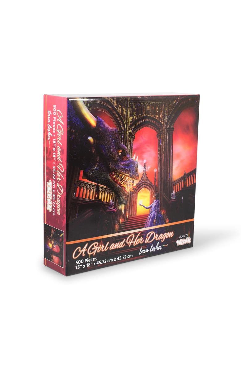 Toynk A Girl & Her Dragon Puzzle By Tara Lesher | 500 Piece Jigsaw Puzzle, Main, color, Multi-Color