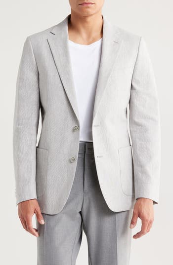 Original Penguin Solid Sport Coat In Light Grey/white